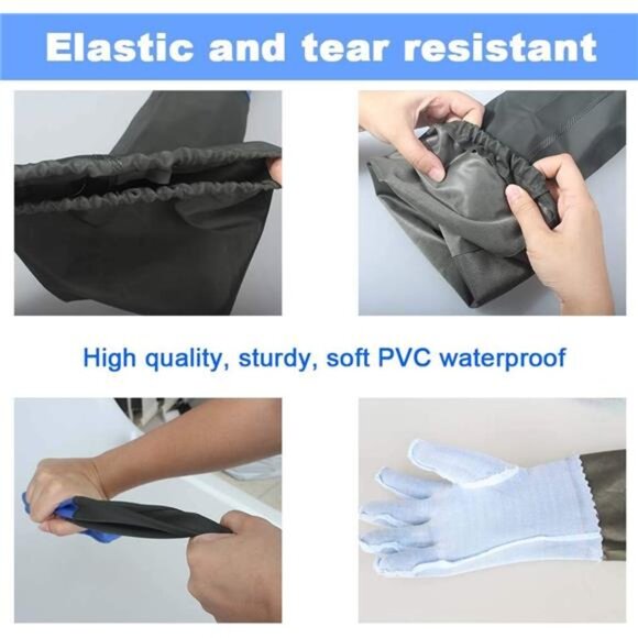 PVC Chemical Resistant, Long Rubber, Heavy Duty Waterproof Gloves for Chemical - Picture 2 of 7